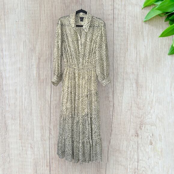 Kate and Lily leaf print long sleeve tired maxi dress, size 12 - Picture 8 of 10